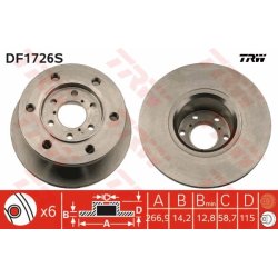 Brake Disc TRW DF1726S OE Ref 1904529