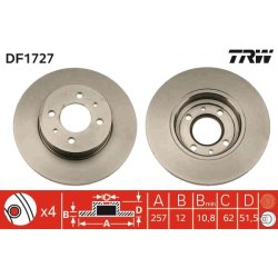Brake Disc TRW DF1727 OE Ref 4448411