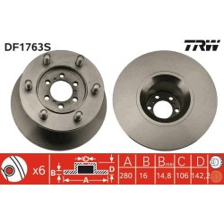 Disque de frein TRW DF1763S pour IVECO DAILY OE 8584182