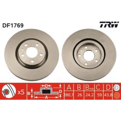 Brake Disc TRW DF1769 OE Ref 0060621051
