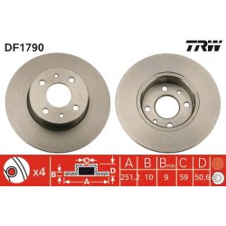 Brake Disc TRW DF1790 OE Ref 60801755