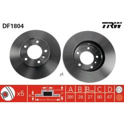 Brake Disc TRW DF1804 OE Ref JLM20341