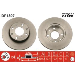 Brake Disc TRW DF1807 OE Ref GBD90829