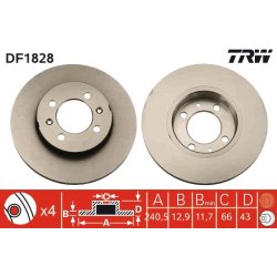 Brake Disc TRW DF1828 OE Ref FAM8405