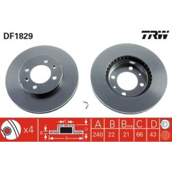 Brake Disc TRW DF1829 OE Ref NAM7806PR