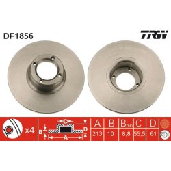 Brake Disc TRW DF1856 OE Ref 21A 2612