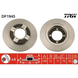 Brake Disc TRW DF1945 OE Ref 40206-05A01