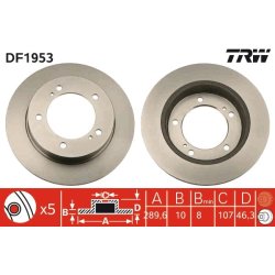 Brake Disc TRW DF1953 OE Ref 55211-80000