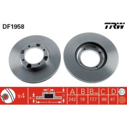 Brake Disc TRW DF1958 OE Ref 51712-21B00