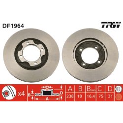 Brake Disc TRW DF1964 OE Ref BF68-33-251A