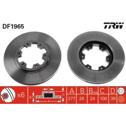 Brake Disc TRW DF1965 OE Ref 1954434