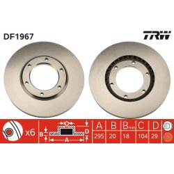 Brake Disc TRW DF1967 OE Ref 40206-G9500