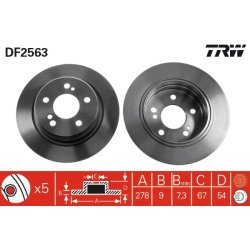 Disque de frein TRW DF2563 pour MERCEDES 124, Classe E, Classe S