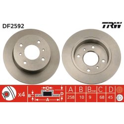 Brake Disc TRW DF2592 OE Ref 43206-5M311