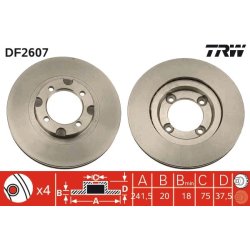 Disque de frein TRW DF2607 pour MAZDA 626 OE GJ96-33-25XA