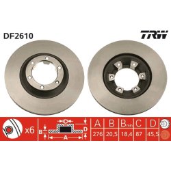 Brake Disc TRW DF2610 OE Ref MB366466