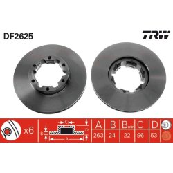 Brake Disc TRW DF2625 OE Ref 40206-F3903