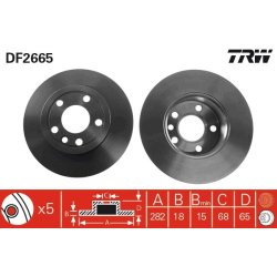 Brake Disc TRW DF2665 OE Ref 701 615 301 E