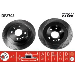 Brake Disc TRW DF2703 OE Ref BR74-26-251B