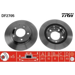 Brake Disc TRW DF2705 OE Ref F32Z-2C02-6A