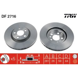 Brake Disc TRW DF2716 OE Ref 4246 J2