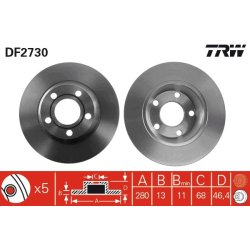 Brake Disc TRW DF2730 OE Ref 8D0615301AROH
