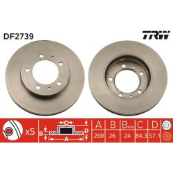 Brake Disc TRW DF2739 OE Ref 40206-15C11