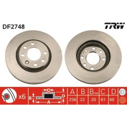 Disque de frein TRW DF2748 pour VOLVO 440, 460, 480 OE 3455719