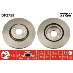Brake Disc TRW DF2759 OE Ref 46427948