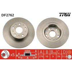 Brake Disc TRW DF2762 OE Ref 60814646