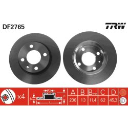Brake Disc TRW DF2765 OE Ref 2415019