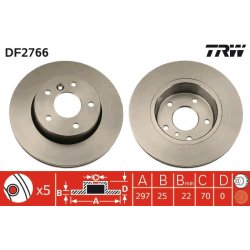 Brake Disc TRW DF2766 OE Ref NTC8780