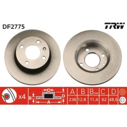 Brake Disc TRW DF2775 OE Ref 115 430 212