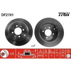 Brake Disc TRW DF2781 OE Ref 4246 T6