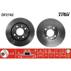 Disque de frein TRW DF2782 pour PEUGEOT 406 OE 4246L9
