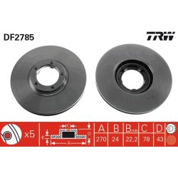 Brake Disc TRW DF2785 OE Ref 5029816