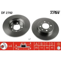 Brake Disc TRW DF2792 OE Ref GBD90841