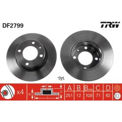 Brake Disc TRW DF2799 OE Ref 4246 L6