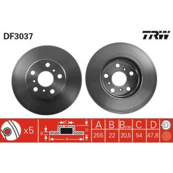 Brake Disc TRW DF3037 OE Ref 43512-32190