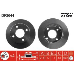 Brake Disc TRW DF3044 OE Ref 40206-21B01