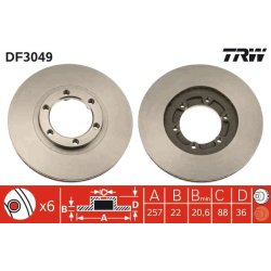 Brake Disc TRW DF3049 OE Ref 8-94173-344-0