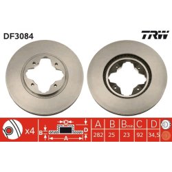 Disque de frein TRW DF3084 pour HONDA ACCORD OE 45251-SM5-A00