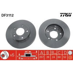 Brake Disc TRW DF3112 OE Ref 40206-9C100