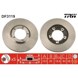 Brake Disc TRW DF3119 OE Ref 58129-44010