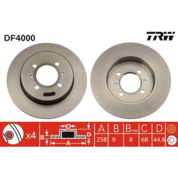 Brake Disc TRW DF4000 OE Ref 43206-54C00