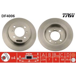 Brake Disc TRW DF4006 OE Ref 43206-58Y02