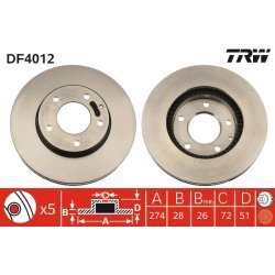 Brake Disc TRW DF4012 OE Ref TY01-33-25XA