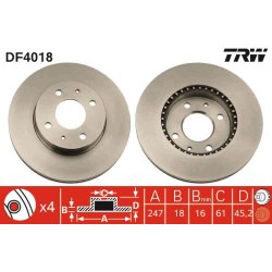 Brake Disc TRW DF4018 OE Ref 40206-0M802