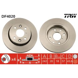 Brake Disc TRW DF4020 OE Ref 0K2AA-33251C