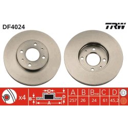 Brake Disc TRW DF4024 OE Ref 40206-54C01